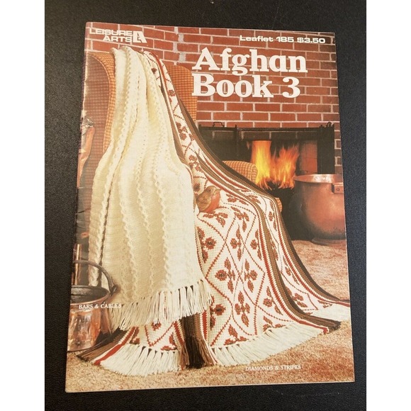 Leisure Arts Other - Crochet Afghan Pattern Book Ripple Patchwork Star Floral Blanket Knit Designs